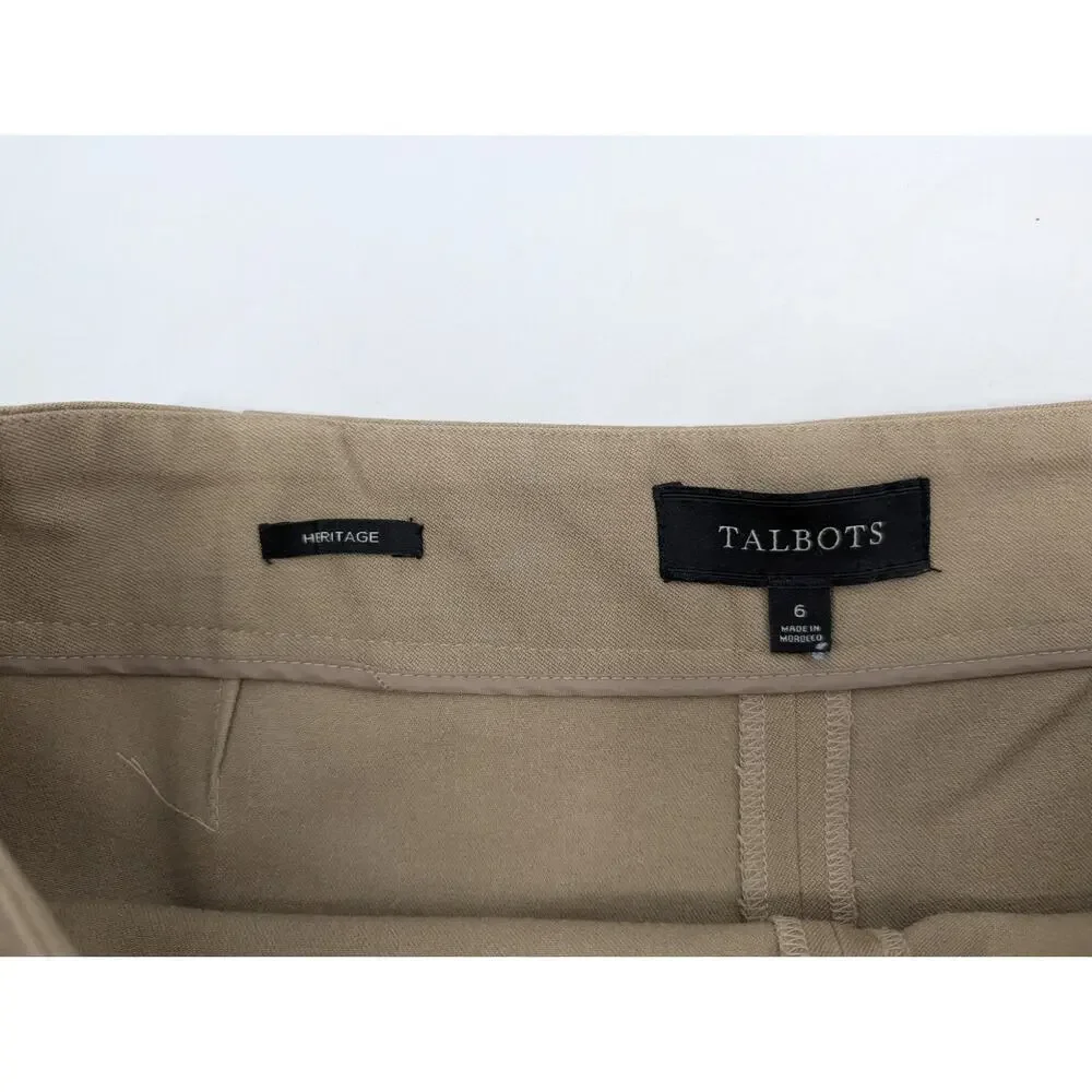 Talbots Heritage Size 6 Tan Pants Career Office Work Basic Staple Capsule **